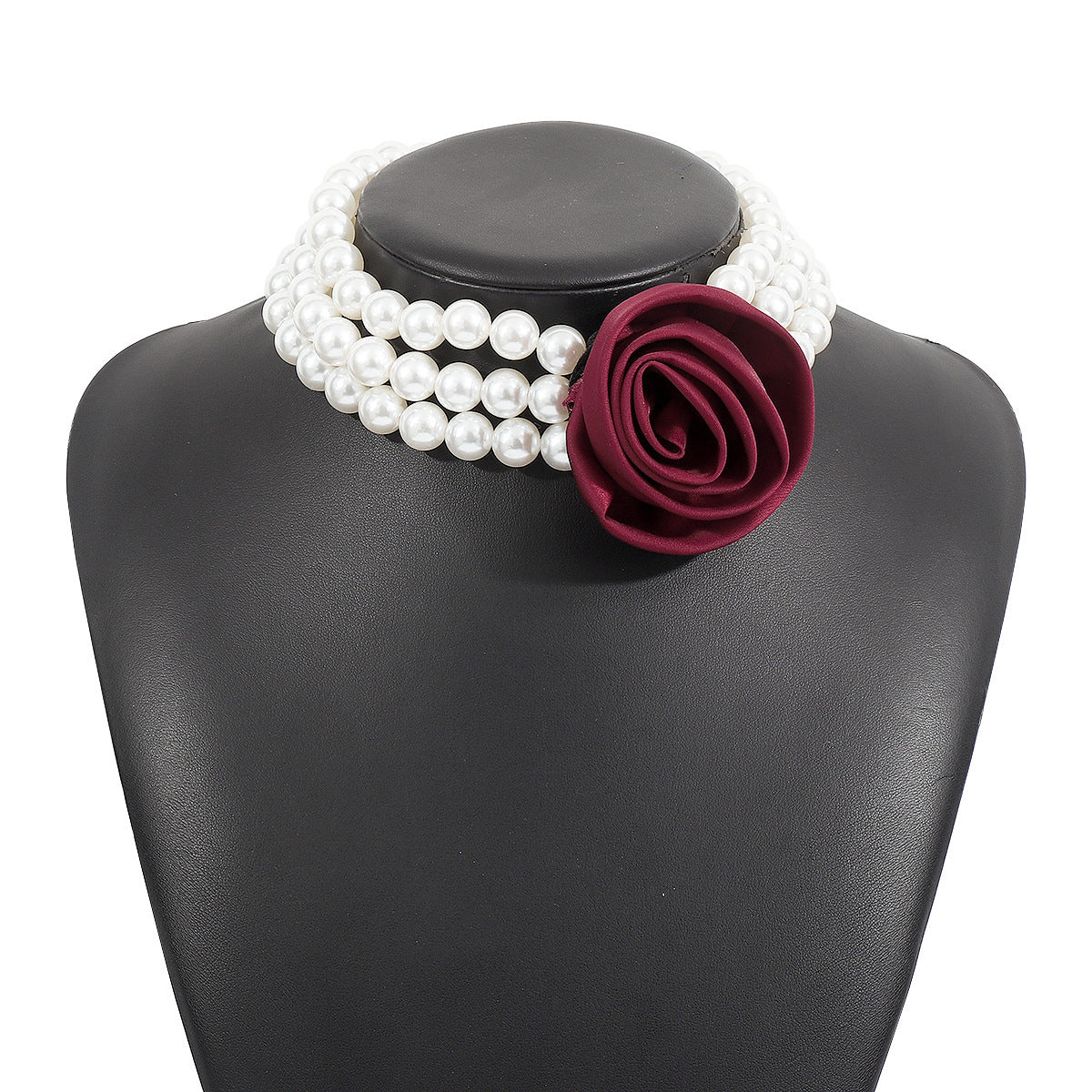 Retro Romantic Hepburn Style Pearl Necklace Rose Banquet Necklace b0a85a96 8dff 41ec 9c86 a7a4e46f3f37