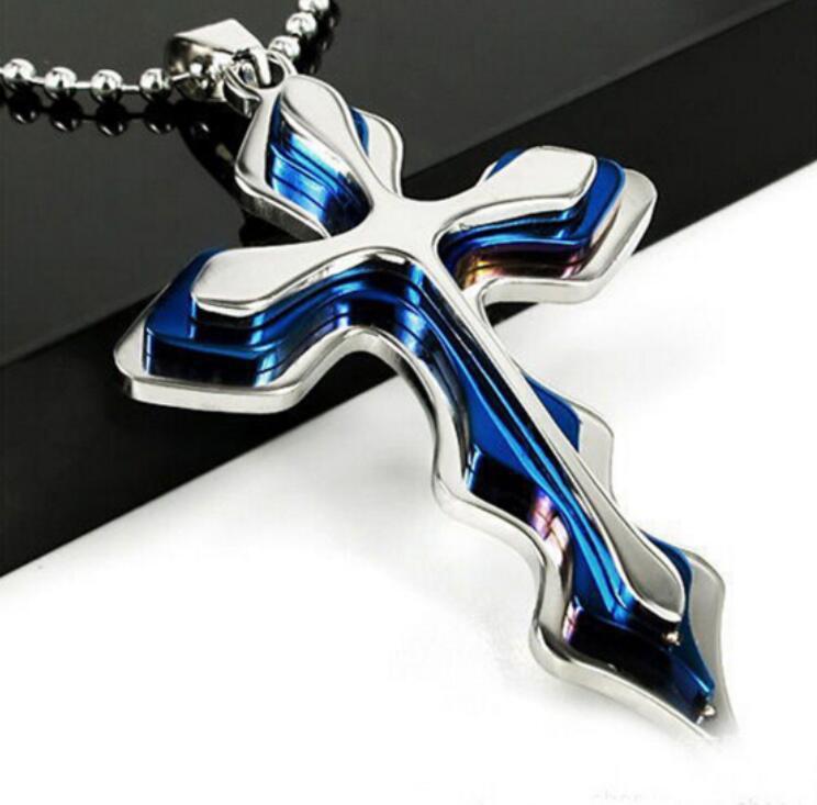 Cross Pendant Silver Gold Black Stainless Steel b0ba3787 e359 483b aab2 379f3cd1c1ef