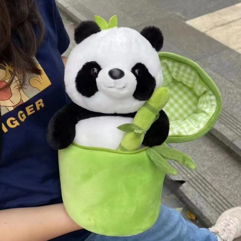 Simulated Bamboo Tube Flower Panda Pillow b0c24c41 8c53 49b2 8fbb f46cc2c511d6