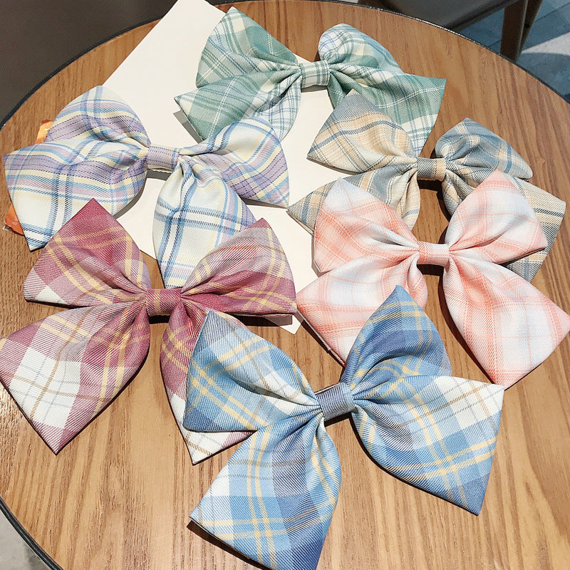 Girl's Plaid Bow Hairpin b0c72510 854b 4276 8dd7 c8a49aa7c03d