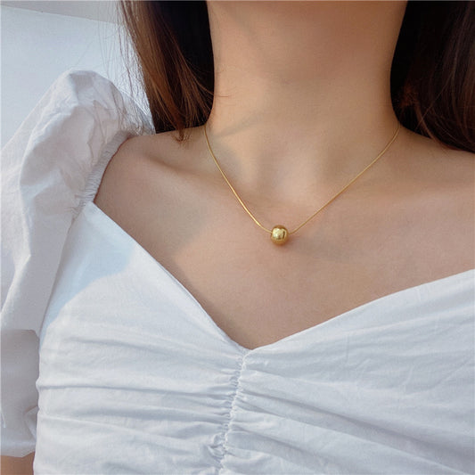 Women's Gold Small Round Beads Transfer Bead Necklace b0cc61c4 bc9c 440f a7f3 b3cd282d4ee5