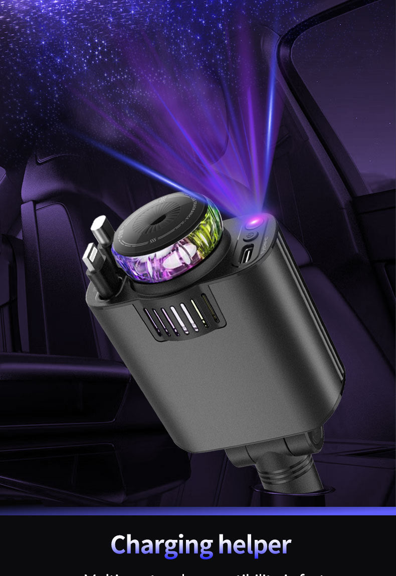 Multifunctional Purple Light Car Phone Charger