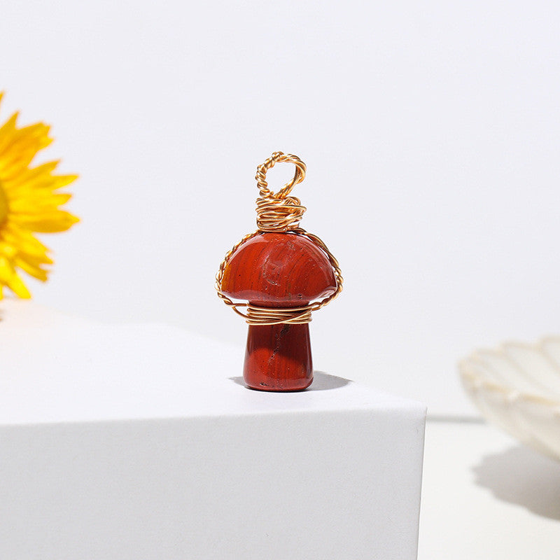 Crystal Agate Semi-Precious Mushroom Braided Pendant b112730e c2b0 4cac 9aa5 e75368458d2d