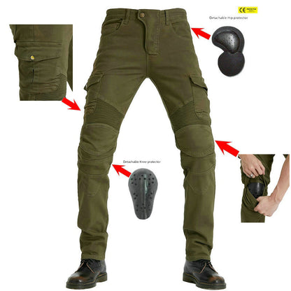 Army Green Tooling Multi-Pocket Motorcycle Stretch Anti-Fall Riding Pants b1224a6b 50fa 4365 86f9 b1246c75182d