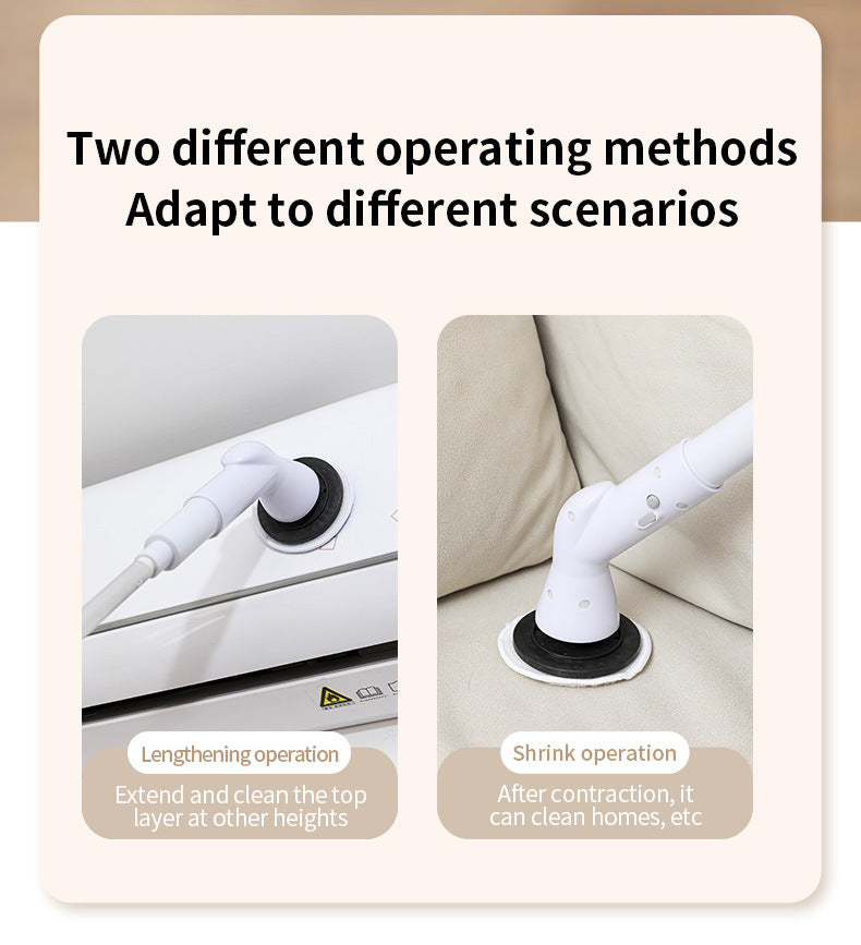 Six in one wireless electric cleaning brush long handle
