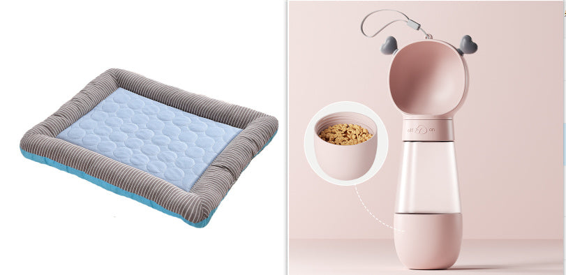 Pet Cooling Pad Bed For Dogs Cats Puppy Kitten Cool Mat Pet Blanket Ice Silk Material Soft For Summer Sleeping  Blue Breathab