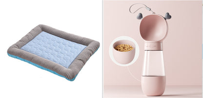 Pet Cooling Pad Bed For Dogs Cats Puppy Kitten Cool Mat Pet Blanket Ice Silk Material Soft For Summer Sleeping  Blue Breathab