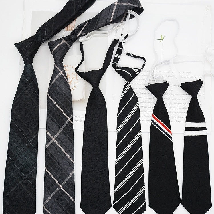 JK Tie Black Gray Plaid Striped Girl Bow b15b43a4 1e8d 4123 b916 ee22a54874a6 trans