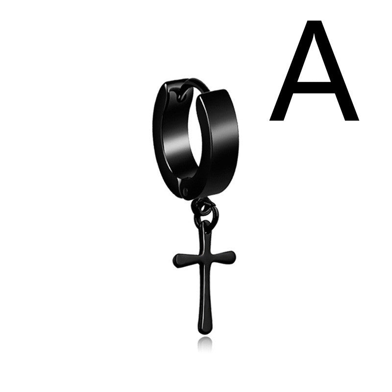 Men And Women Cool Trend Cross Titanium Steel Earrings b1659922 3c88 4f5c a840 235d0c96d8a6