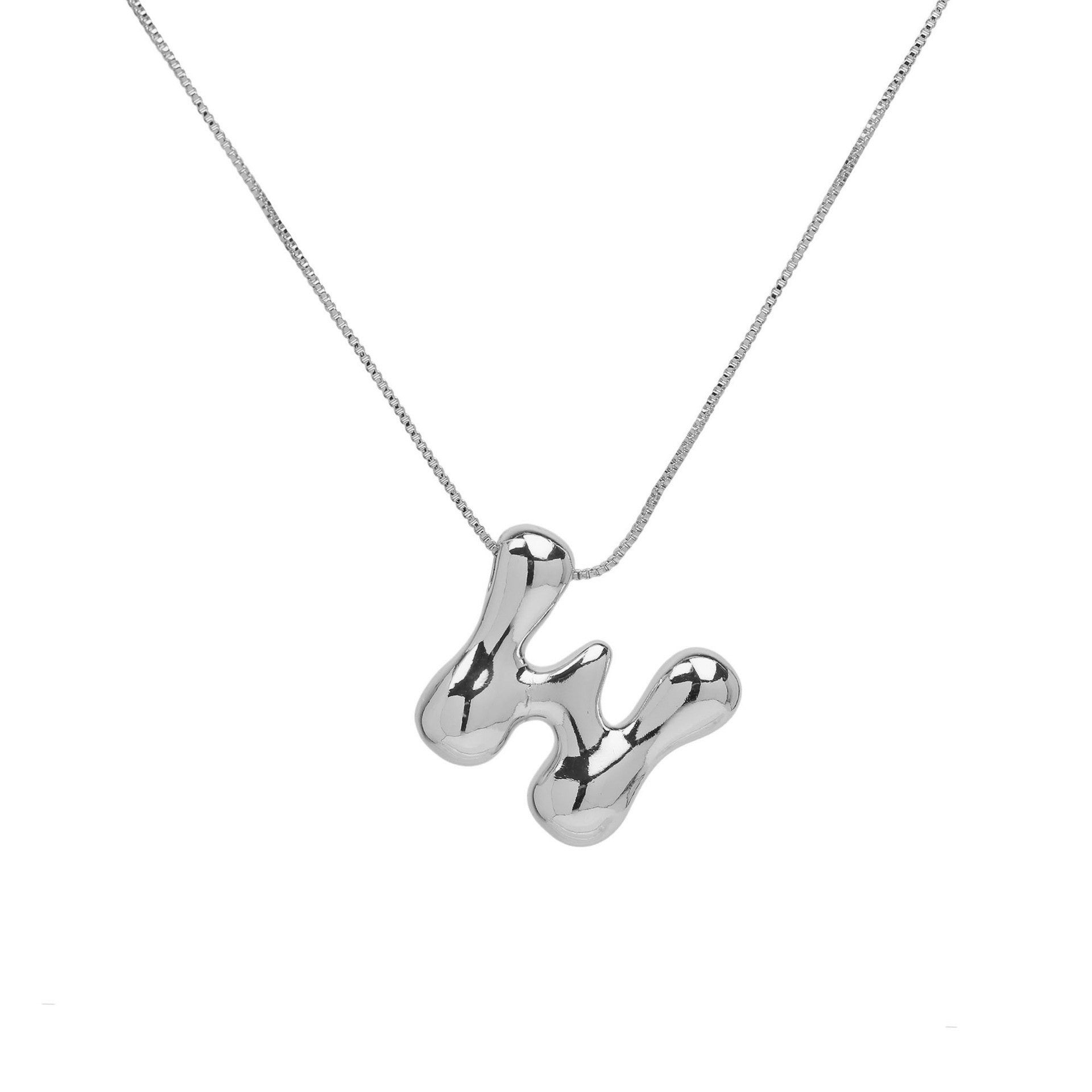 Brass Glossy Balloon English Letter Pendant Necklace b1a2848d 008a 4644 9bc4 25ed905aba08