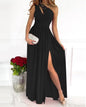 Women's One Shoulder High Split Cutout Sleeveless Elegant Sexy Cocktail Maxi Dress b1a68797 0dfc 4e52 b39f d71f66d216a9