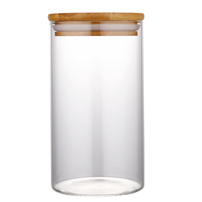 Kitchen Jar For Food Storage Round High Borosilicate Food Glass Jars with Bamboo Lid b1a70090 a56d 407e 9d23 532b0de7511e