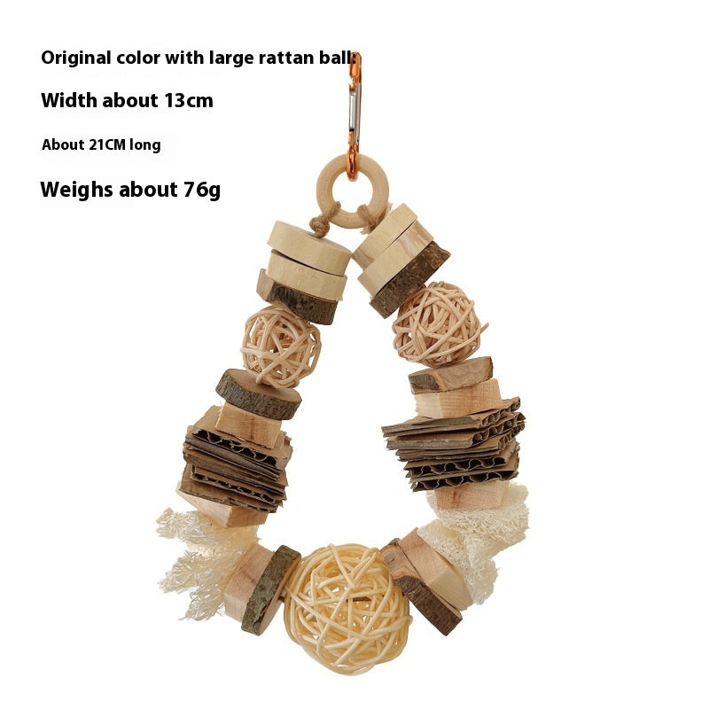 Colorful Wooden Hanging String Rabbit Hamster Molar Vine Bal Parrot Toys b1ac854b a3f9 4b2e b2ad 008a62ca5179