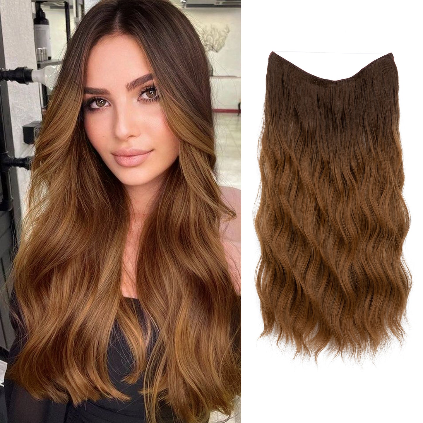 European And American Style Women Corn Curler Fishing Thread Long Curly Hair  Wig b1b03868 2893 4682 96c1 05f7032e7a30