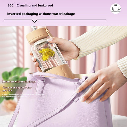 Tea Water Separation Magnetic Glass Water Cup Sealed Without Leakage Glass Tea Water Cup Infuser Tumbler Drinkware Water Bott