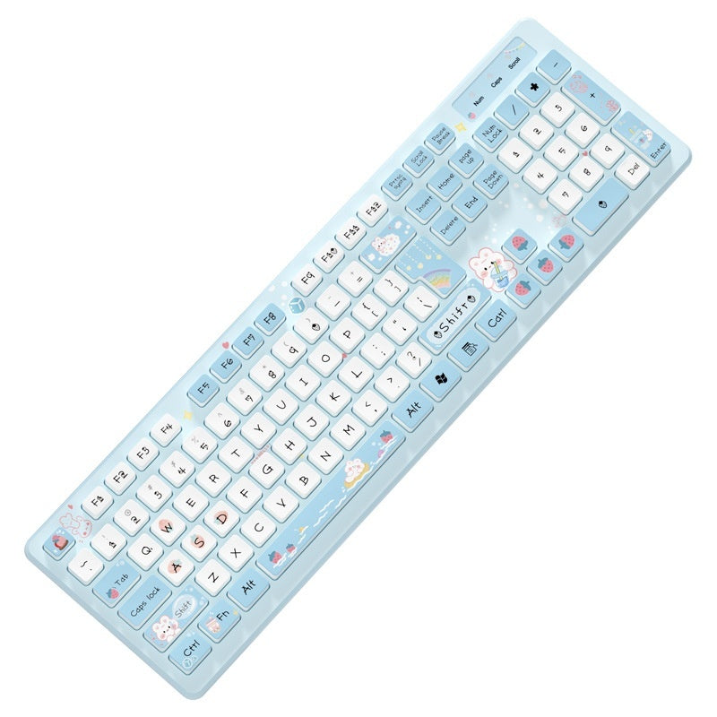 Milk Tea Rabbit Cute Chocolate Wired Keyboard - 图片 16