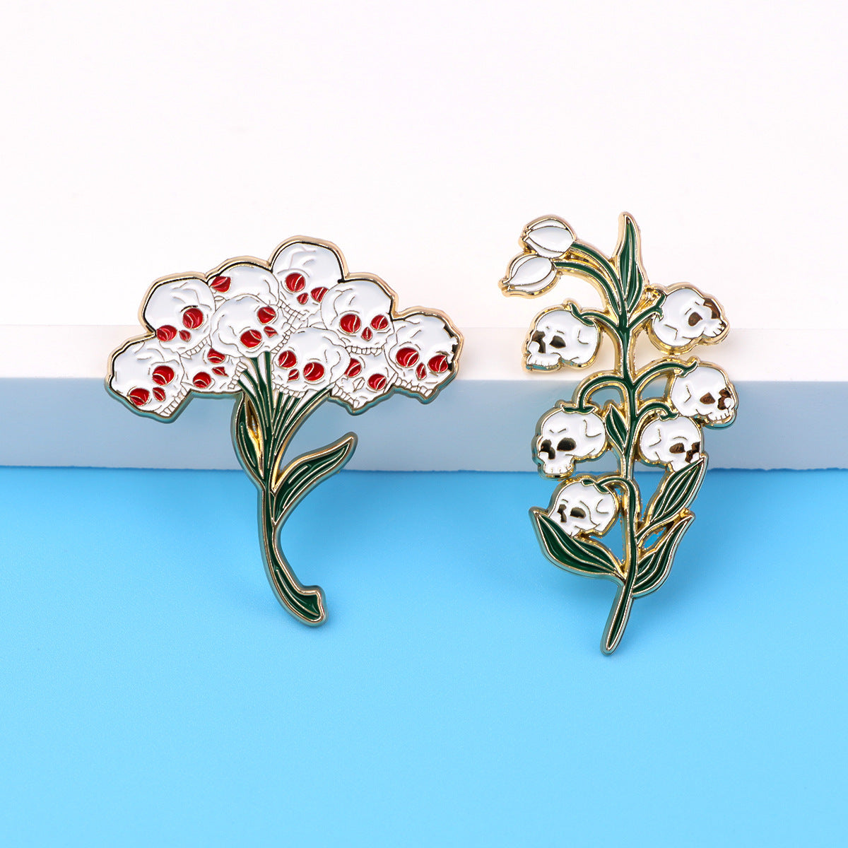 Skull Flower Brooch Backpack Ornament Accessories Pin Alloy b1bb6417 9188 4b74 aee2 c99be359e7bf