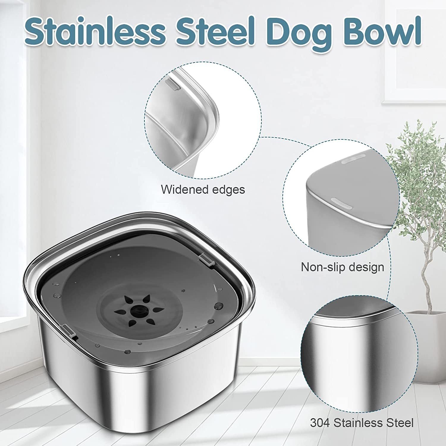 Pet Stainless Steel Water Bowl Large Capacity Floating b1beb416 7681 4731 bfa4 3705920e0b5f