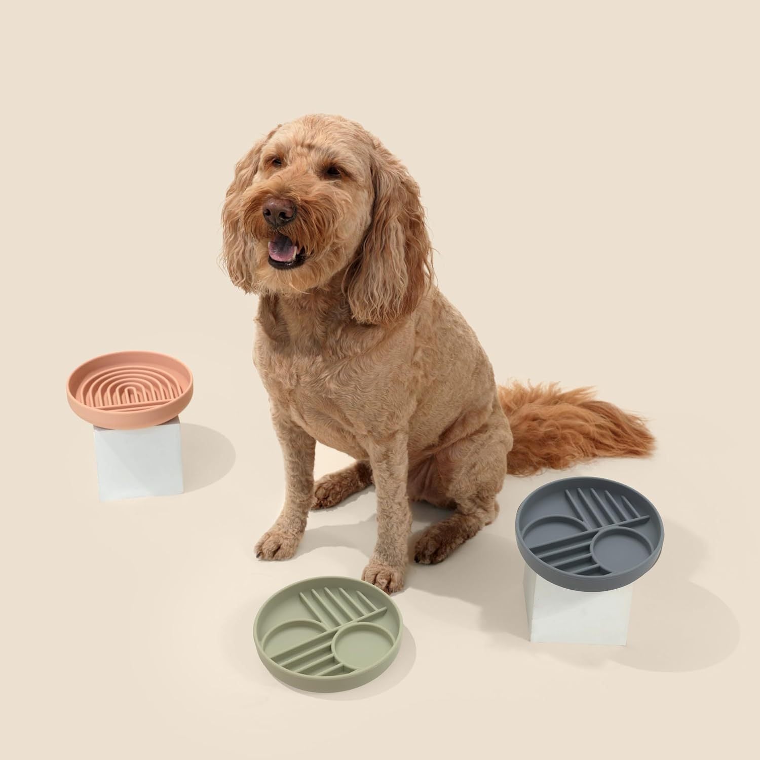The Slowdown Bowl Silicone Slow Feeder For Dogs Puppies Slow Eating Modern Lick Mat Design Reduces Gulping Dishwasher Fit For