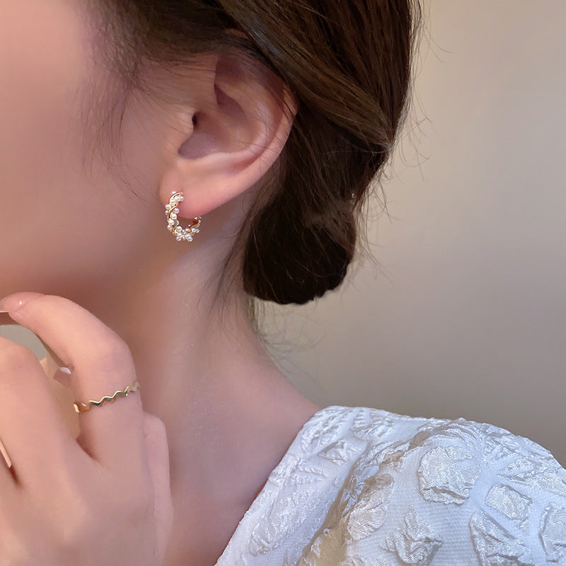 Pearl Earrings Autumn And Winter Special-interest Design Bead Eardrops Earrings New Elegant Circle Ear Clip Women b1fed283 79