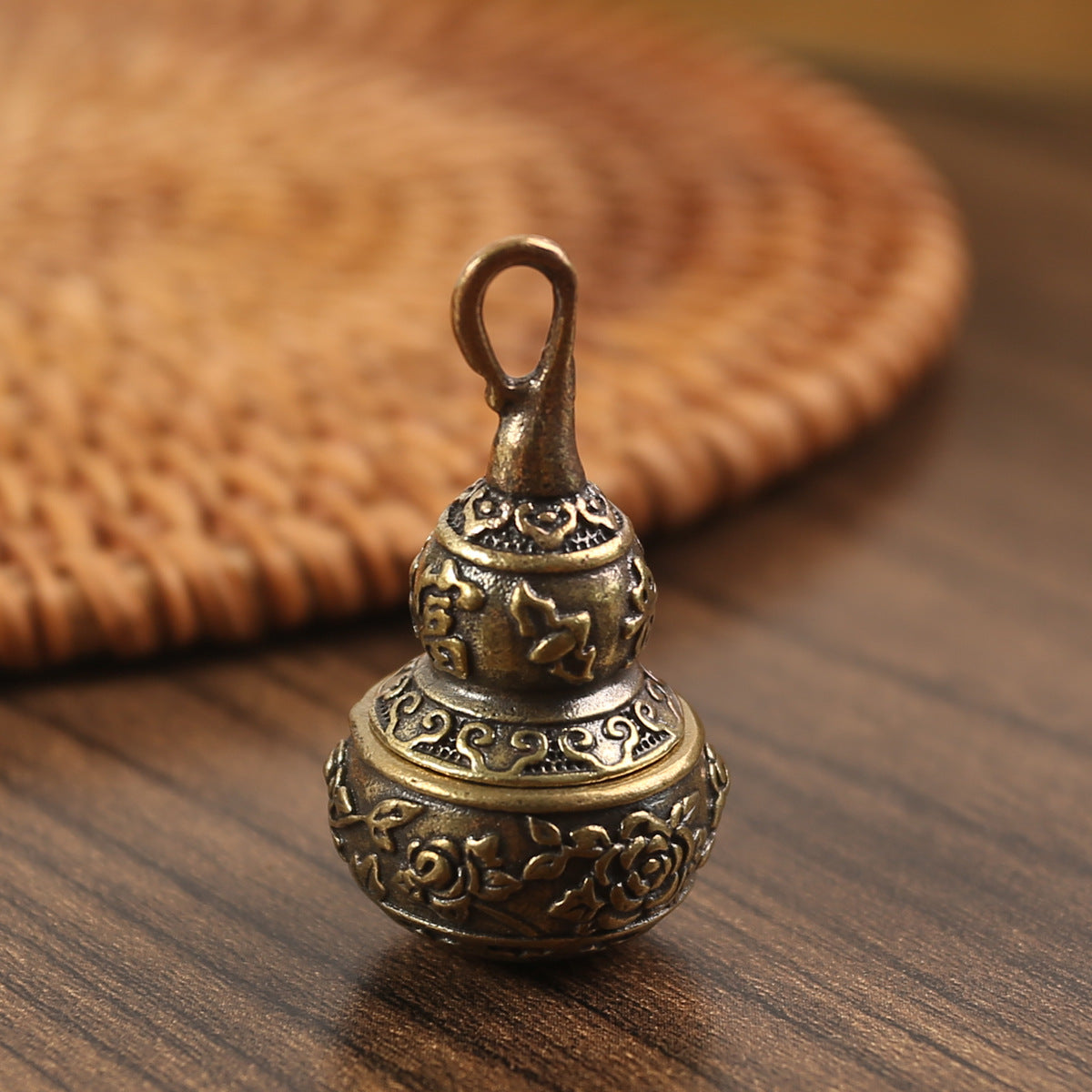Retro Rich Gourd Middle Opening Pure Copper Keychain Pendant b205fc9a 25b9 4f8a ad8d 251a72c11761