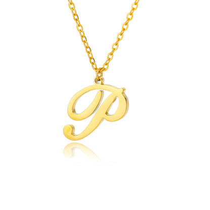Stainless Steel 26 English Letter Necklace b2076611 67a6 4bb8 b335 40b3b69867cb