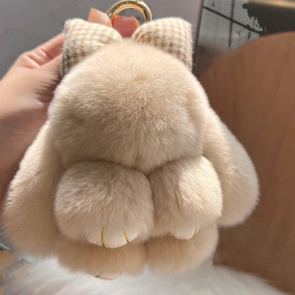 Rabbit Fur Bow Bunny Car Key Ring b20944aa 2bd0 4ca6 907d 4a02c8206683