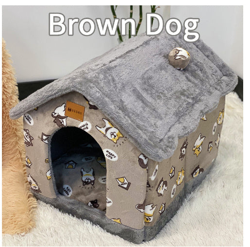 Foldable Dog House Pet Cat Bed Winter Dog Villa Sleep Kennel Removable Nest Warm Enclosed Cave Sofa Pets Supplies b217cbe2 e0