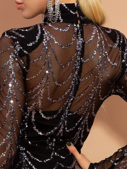 Sequins Women Maxi Dresses Long Sleeve Female Party Dresses b2309fcf b57a 46c7 8de8 9af0f45d65bb