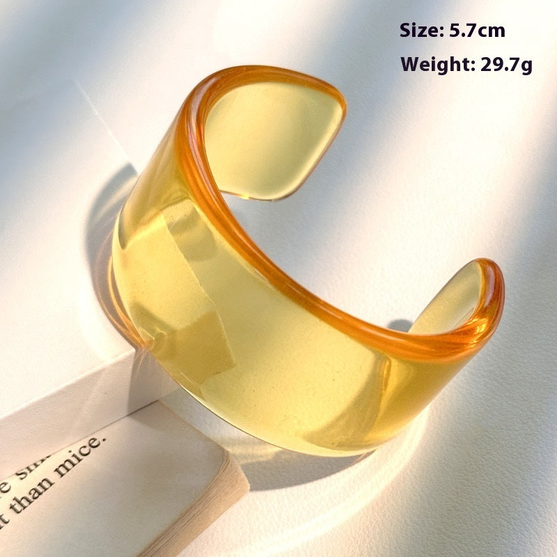 Resin Open Transparent Geometric Brown Bracelet For Women b230cdf3 2fb9 4ddf bb25 3c477eee8c38 trans