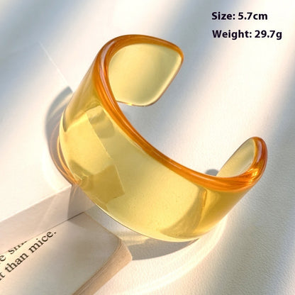 Resin Open Transparent Geometric Brown Bracelet For Women b230cdf3 2fb9 4ddf bb25 3c477eee8c38 trans