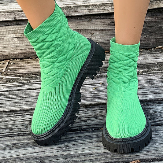 Women's Thick Heel Solid Color Casual And Comfortable Martin Boots b24d6b7f 4925 4a9f a3a4 684702295894