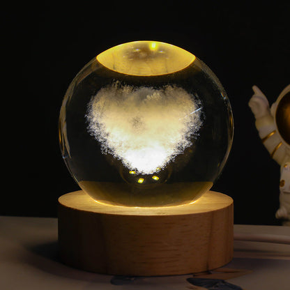 Luminous Starry Sky And Planets Moon Moon Crystal Ball Small Night Lamp Projection Ambience Light Creative Gift New Strange G