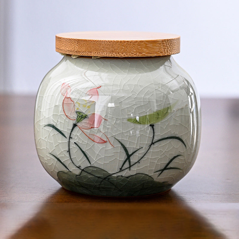 Hand Drawn Ge Kiln Tea Jar b25cb057 d48d 4366 a84b 4ad0d67a6ff2