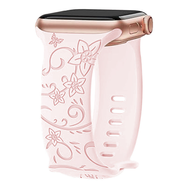 New Laser Carving Embossed Brocade Flower Butterfly Clasp Silicone Strap b25f1b5f d242 4562 bce0 7d403d64e972 6038e387 9f36 4