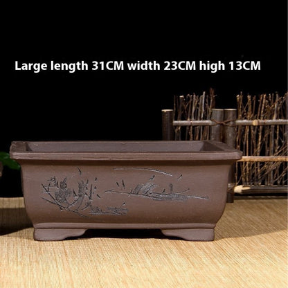 Purple Sand Flowerpot Breathable Bonsai Pot Orchid Pots Banyan Potted Green Radish b263f9b1 be6f 4ef2 a87a 4847f5359996