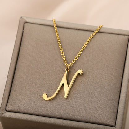 Stainless Steel 26 English Letter Necklace b266a152 b414 4959 90a7 61d1f9fd3ef3