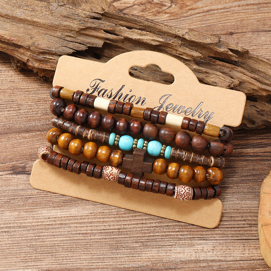 Handmade Beaded Men's Retro Fashion Turquoise Five-piece Set b267aff2 33ce 4fc9 8ba2 0bb316f3cef0