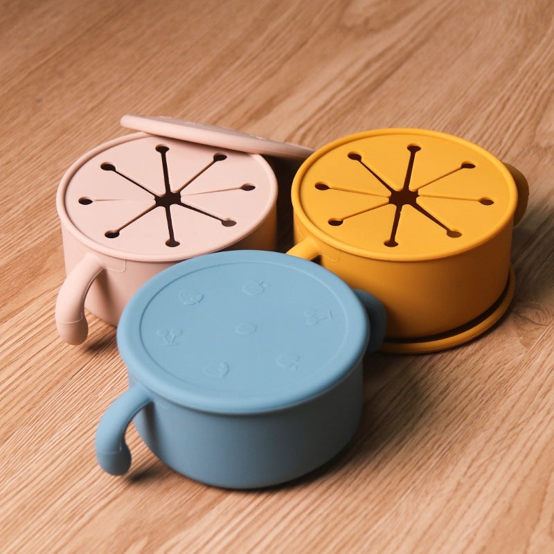 Go Out Carry Cover Dustproof Children's Silicone Snack Bowl b26c3043 8365 4c60 a39a e5947370b25b