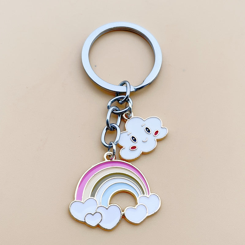 Women's Simple White Cloud Rainbow Key Chain b271fe10 4109 4fa0 8cf5 723066e83f7c