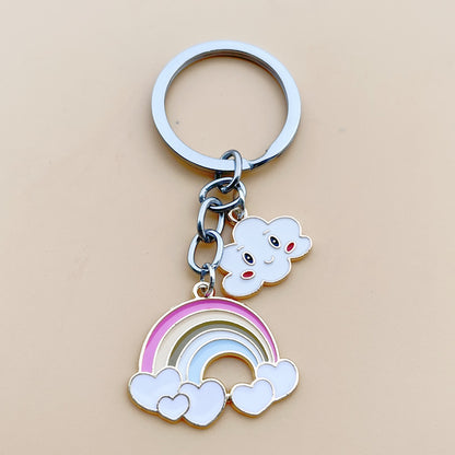 Women's Simple White Cloud Rainbow Key Chain b271fe10 4109 4fa0 8cf5 723066e83f7c