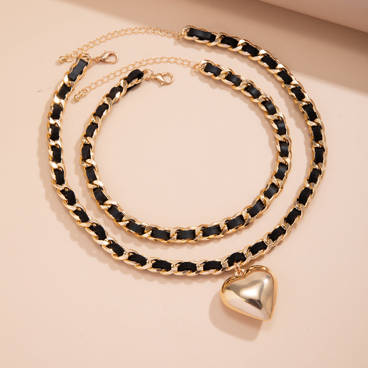 Big Love Double-layer Chains Design Necklace Women Street Punk Style Necklace Fashion Jewelry b272429f 50ba 45e5 a5c4 049af2a