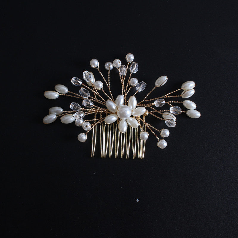 Korean Exquisite Pearl Comb Diamond Crystal Fork Handmade Hairpin Bridal Headwear Accessories b2770e71 4ef7 4f8c 965d 158a76f