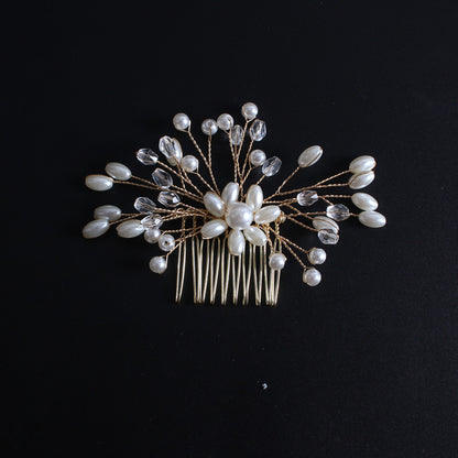 Korean Exquisite Pearl Comb Diamond Crystal Fork Handmade Hairpin Bridal Headwear Accessories b2770e71 4ef7 4f8c 965d 158a76f