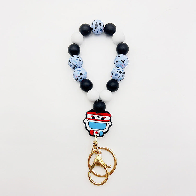 Silicone Wooden Beads Bracelet Keychain b2778e04 a87b 45c7 a571 22708eccdcdd