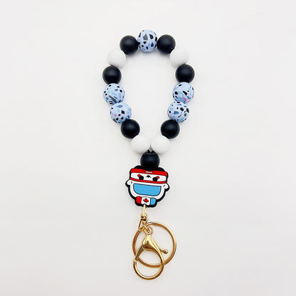 Silicone Wooden Beads Bracelet Keychain b2778e04 a87b 45c7 a571 22708eccdcdd