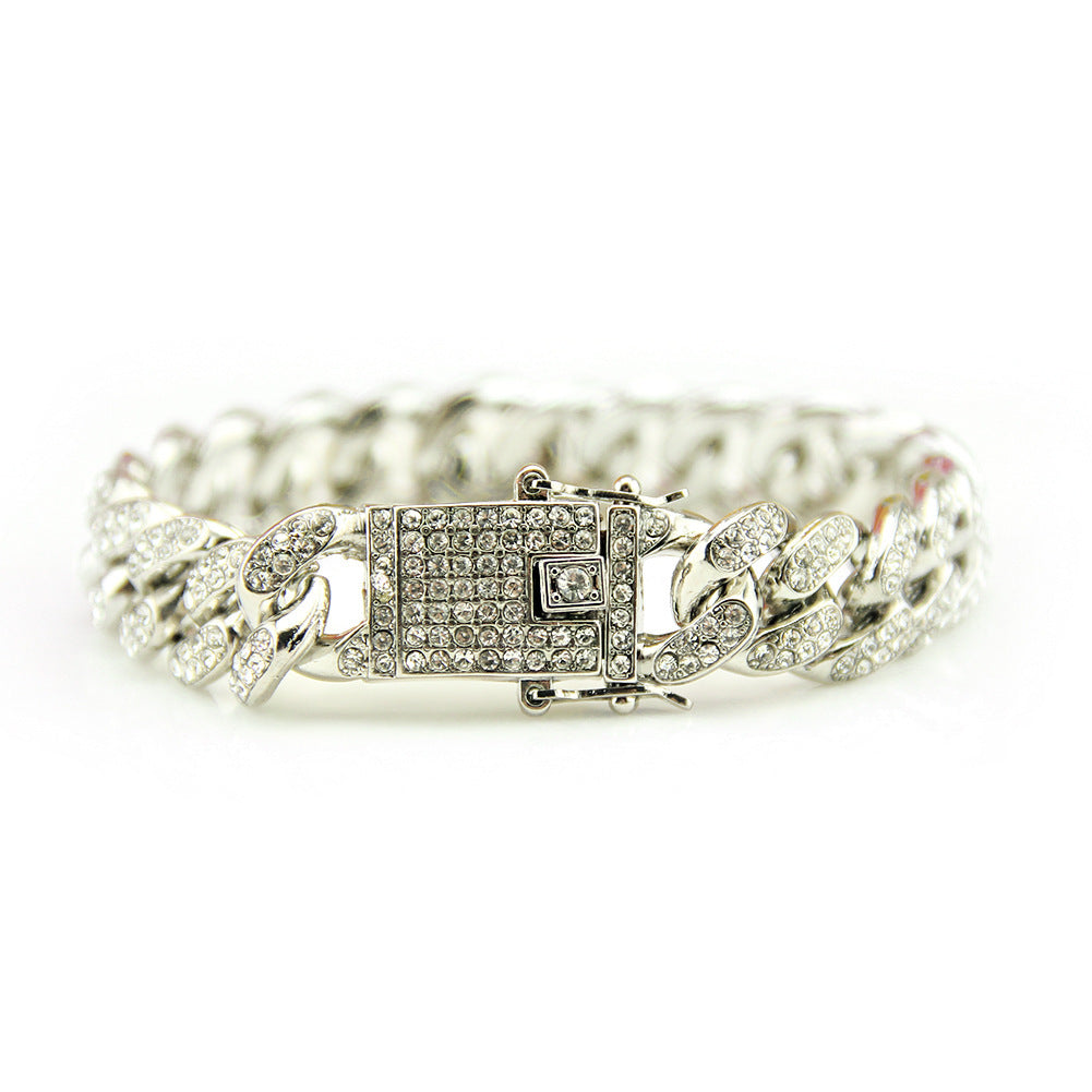 Full Rhinestone Cuban Bracelet Hiphop Men's Fashion b294bded a638 453b 871c a4a14c980b15