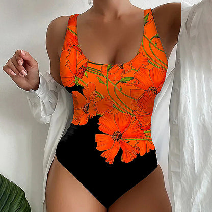 Swimsuit Slim Fit Sexy Flowers Printed Backless Amazon One-piece Bikini b2a23bda 8f6c 4c6f bd95 49bff0c72b3b