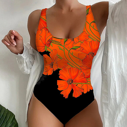 Swimsuit Slim Fit Sexy Flowers Printed Backless Amazon One-piece Bikini b2a23bda 8f6c 4c6f bd95 49bff0c72b3b