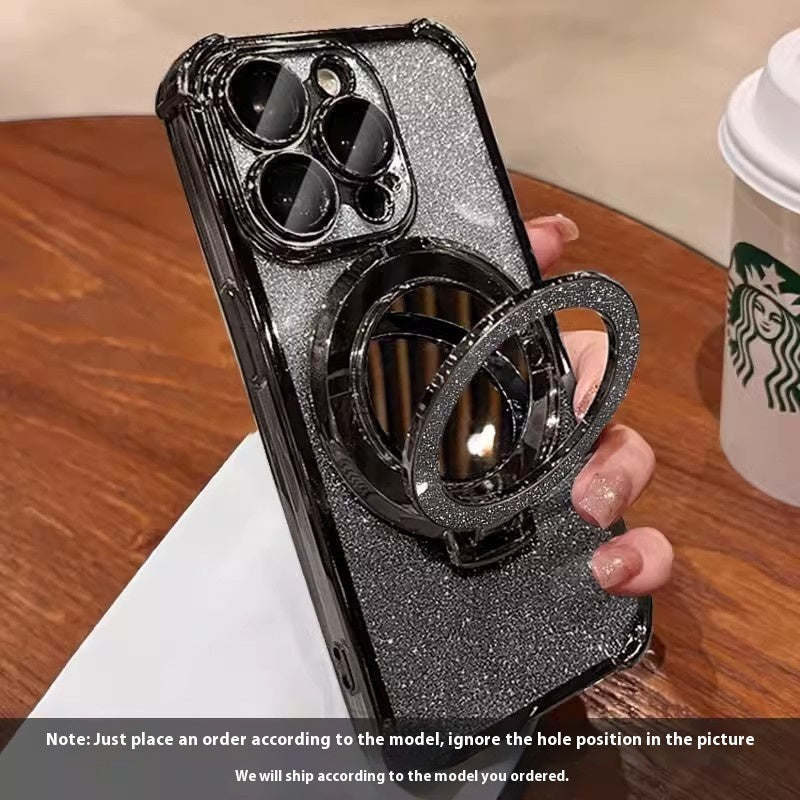 Applicable To 15 Phone Case Iphone16 Glitter Folding Bracket Protective Cover Drop-resistant b2b7dd09 c421 468f 854b f9095852
